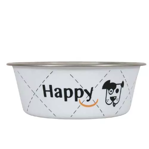 ZOLUX Nerezová miska HAPPY 17cm / 0,8l biela