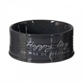 DUVO+ Keramická miska pre psov HAPPY DOG - antracit 10,5cm 300ml
