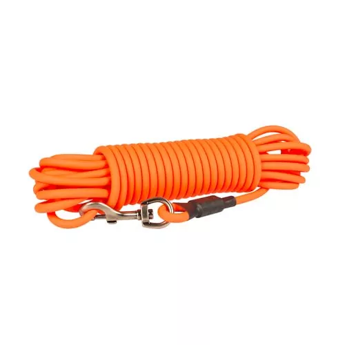 DUVO+ Stopovacie vodidlo z PVC neónovo oranžové lanko 15m/8mm