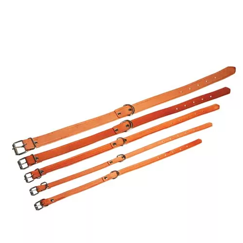 COBBYS PET Obojok z pravej kože podšitý 40cm/10mm prírodná hnedá