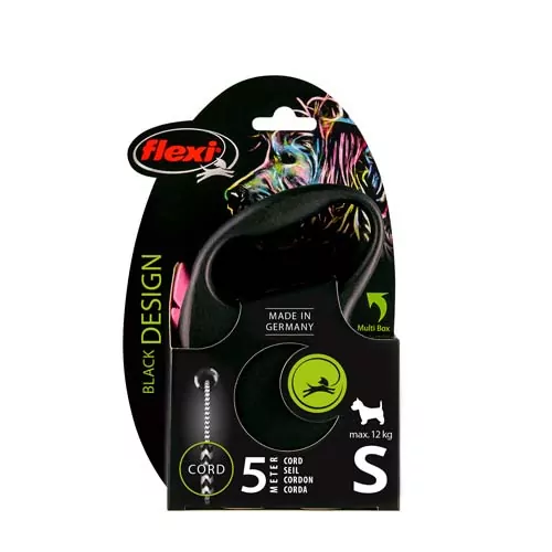 flexi Black Design M lanko 5m ružová do 20kg