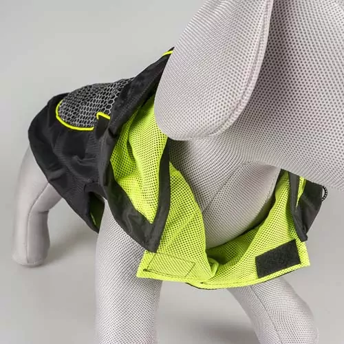 DUVO+ Pršiplášť pre psa čierno-žltý L - 60cm