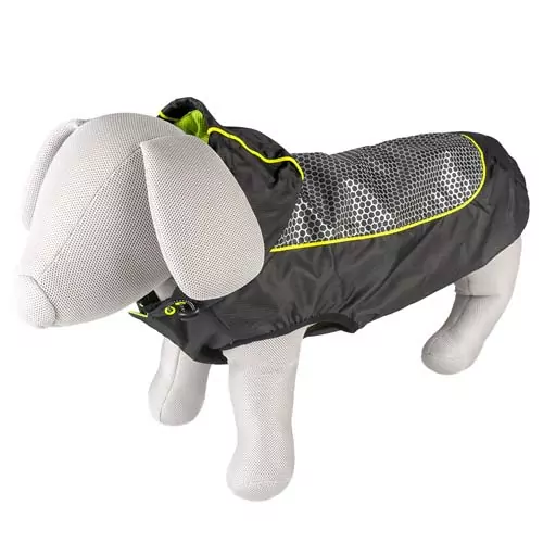 DUVO+ Pršiplášť pre psa čierno-žltý XL - 70cm