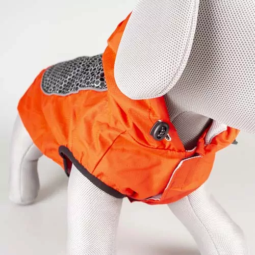 DUVO+ Pršiplášť pre psa červeno-čierny M - 50cm