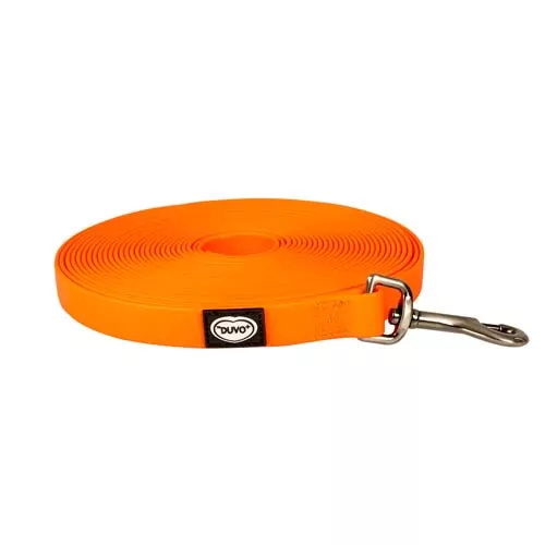 DUVO+ Stopovacie vodidlo z PVC neónovo oranžový popruh 15m/20mm