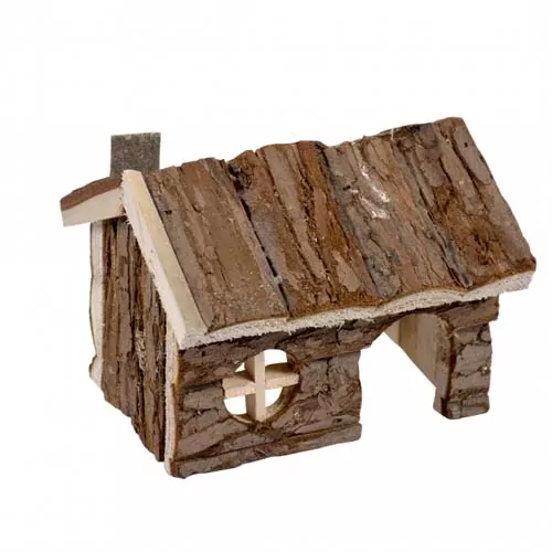 DUVO+ Drevený domček pre drobné hlodavce 15x11x12cm (DUVO+)