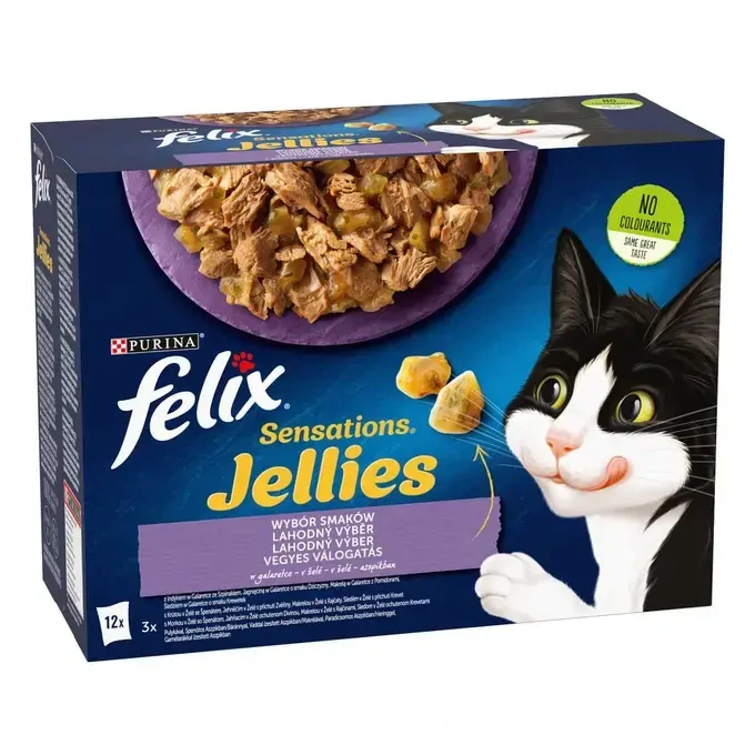 FELIX Sensations Jellies kapsička 12x85g jahňa, makrela, treska, morka v lahodnom želé