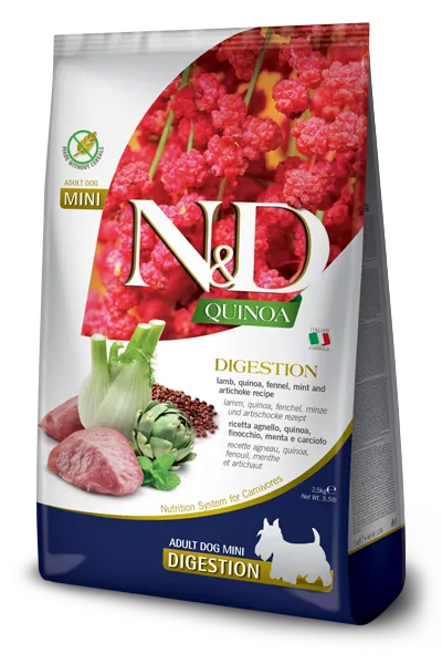Farmina N&D dog QUINOA (GF) adult mini,digestion, lamb 0,8 kg