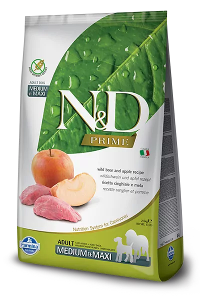 Farmina N&D dog PRIME (GF) adult medium & maxi, boar & apple 2,5 kg