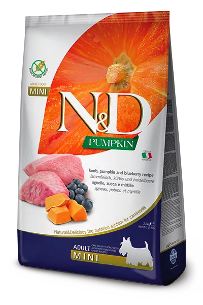 Farmina N&D dog PUMPKIN (GF) adult mini, lamb & blueberry 0,8 kg