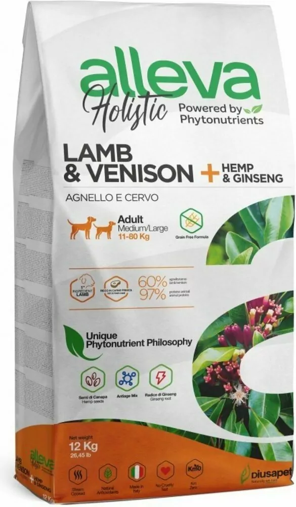 Alleva HOLISTIC dog adult medium & maxi lamb & venison 12 kg