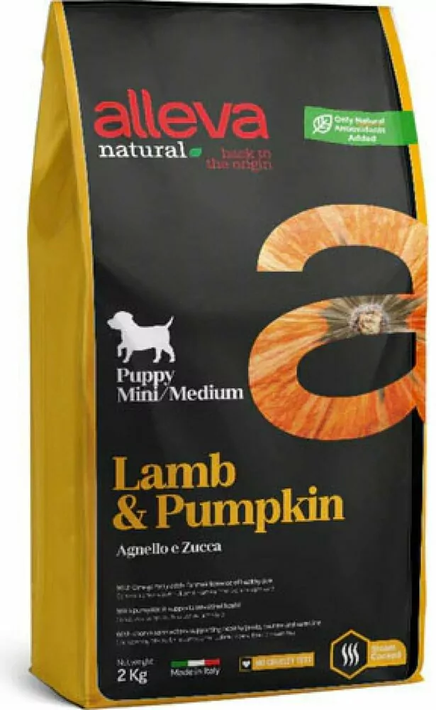 Alleva NATURAL dog puppy all breeds lamb & pumpkin 12 kg