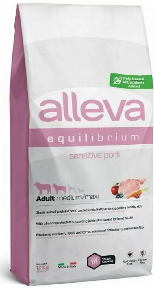 Alleva SP EQUILIBRIUM dog adult sensitive medium & maxi pork 12 kg