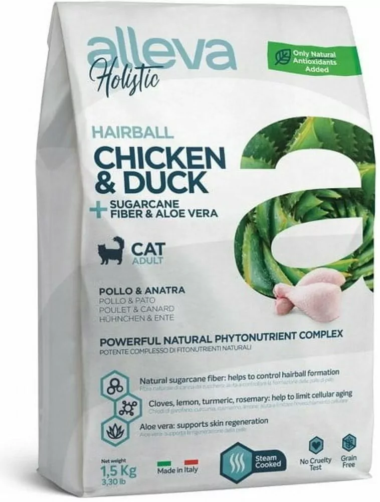 Alleva HOLISTIC cat hairball chicken & duck & sugarcane fiber & aloe vera 10 kg
