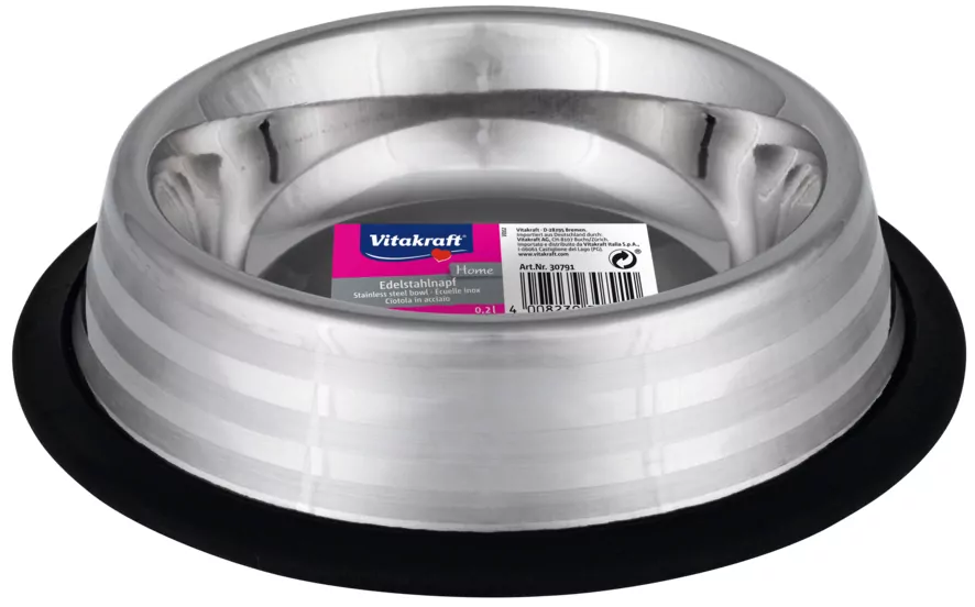 Miska nerez s gumovým okrajom 0,25L (Miska nerez s gumovým)
