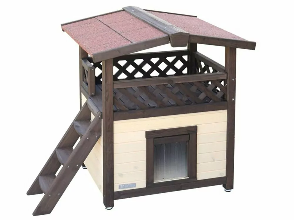 Zateplená búda pre mačky KERBL 4-SEASON DELUXE 88x57x77cm