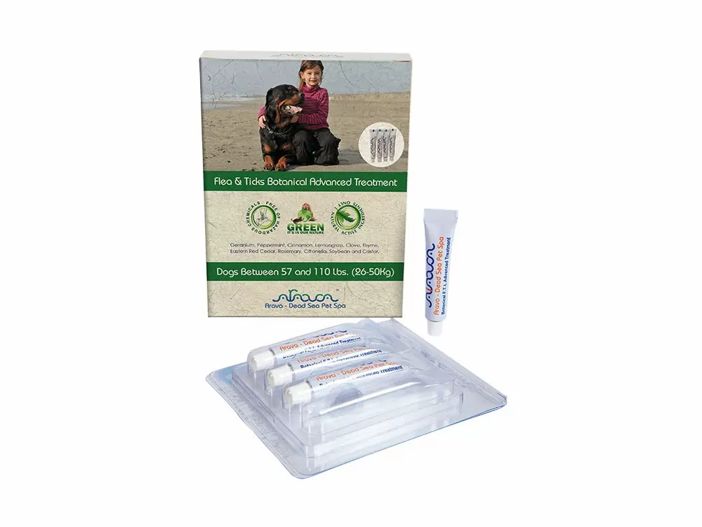 Šetrné bylinné antiparazitné pipety pre psy od 26-50kg Arava v balení 4x8ml