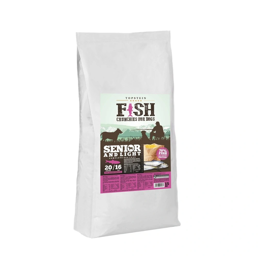 TopStein Fish Crunchies Senior & Light 15 kg