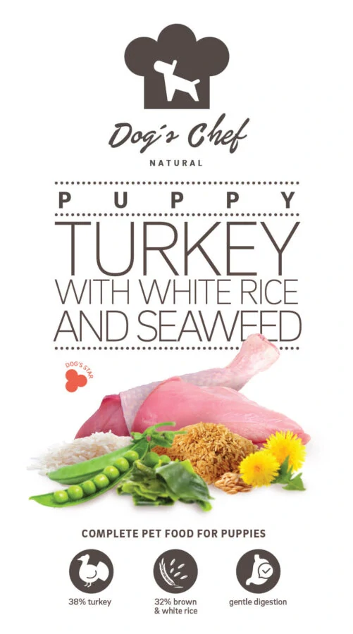 Dog’s Chef TURKEY WITH WHITE RICE AND SEAWEED Puppy 10kg