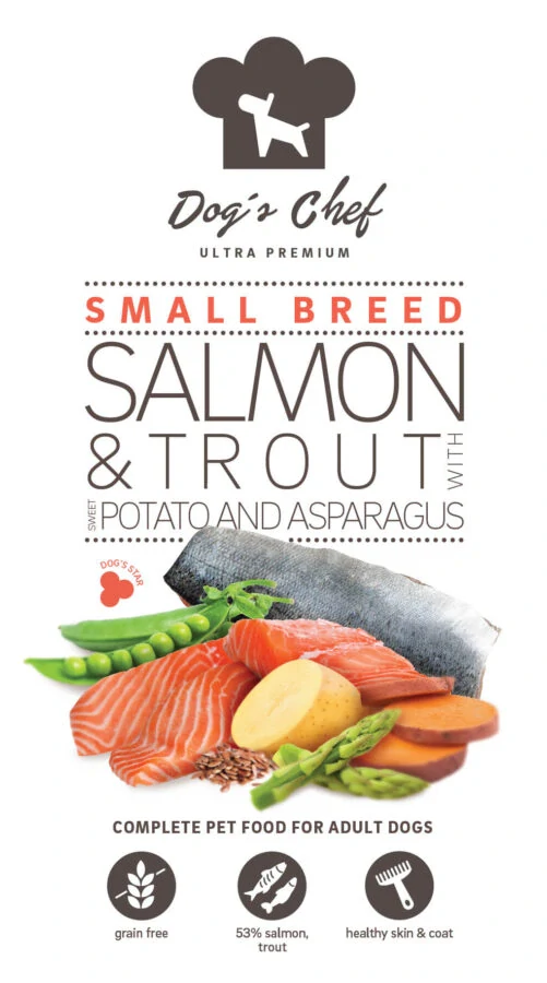 Dog’s Chef SALMON & TROUT WITH SWEET POTATO AND ASPARAGUS Small Breed 6kg