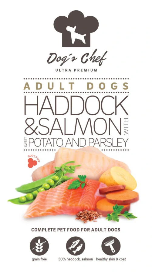Dog’s Chef HADDOCK & SALMON WITH SWEET POTATO AND PARSLEY 15kg