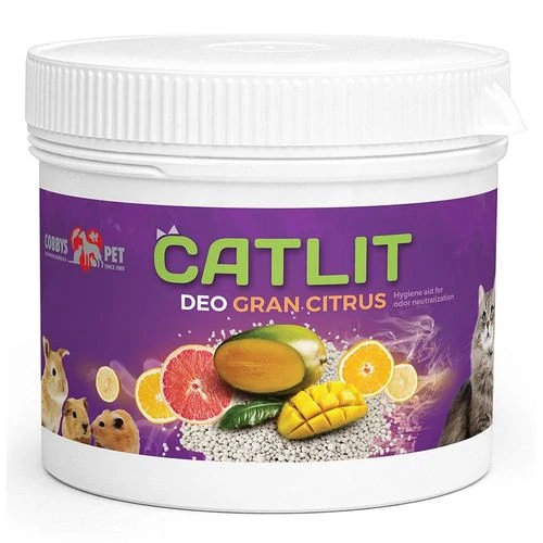 COBBYS PET CATLIT DEO GRAN CITRUS 500g deodorant do podstielky pre mačky a malé hlodavce s citrusovou vôňou