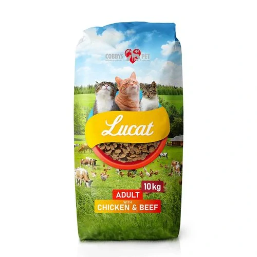 COBBYS PET LUCAT Adult Chicken & Beef 10kg plnohodnotné krmivo pre mačky s hovädzím a kuracím mäsom