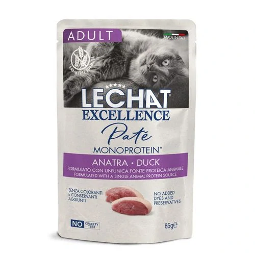 MONGE LECHAT EXCELLENCE Pate Adult Monoprotein Duck 85g kapsička pre dospelé mačky s kačacím mäsom
