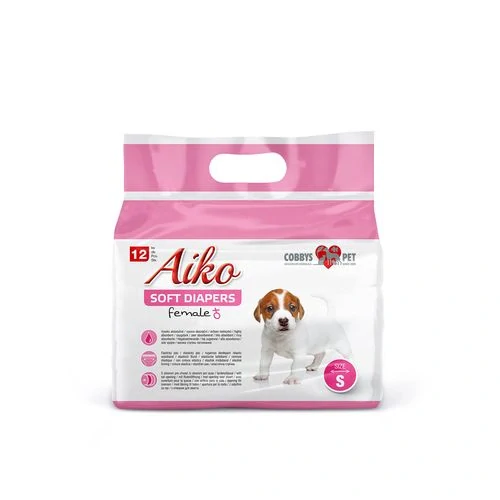AIKO Soft Diapers S 28x40cm 12ks plienkové nohavičky pre fenky malých plemien