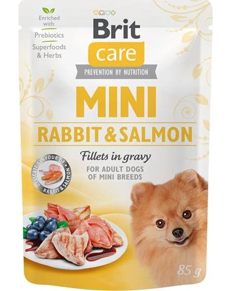 Brit Care dog Vrecko MINI Rabbit & Salmon fillets in gravy 24 x 85 g