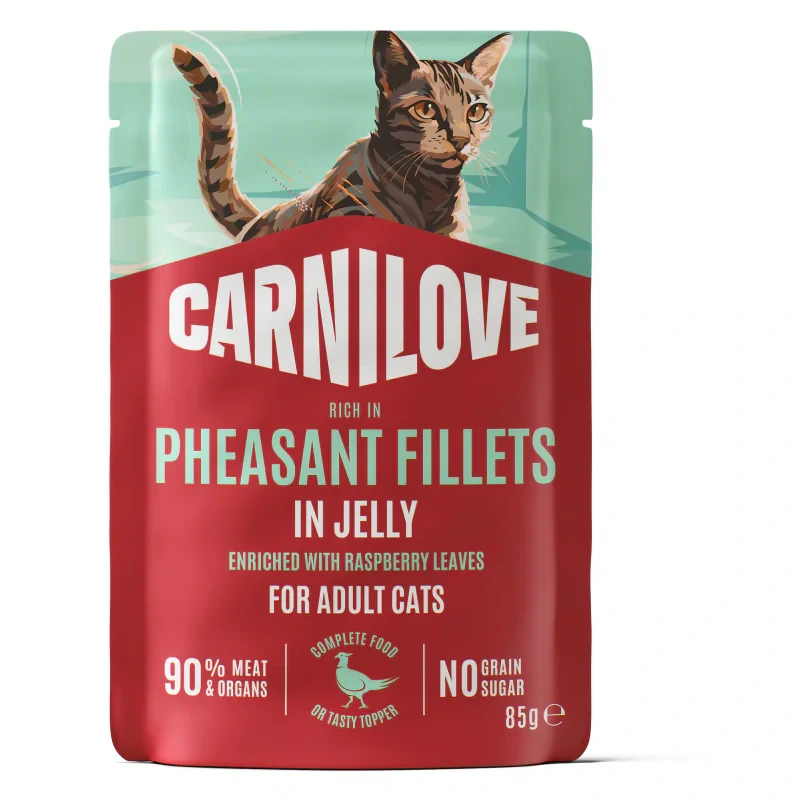 Carnilove cat Kapsička Rich in Pheasant Enriched with Raspberry Leaves 24 x 85 g