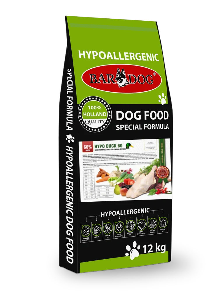BARDOG Kačacie mäso 60% ZELENINA - OVOCIE 12 kg