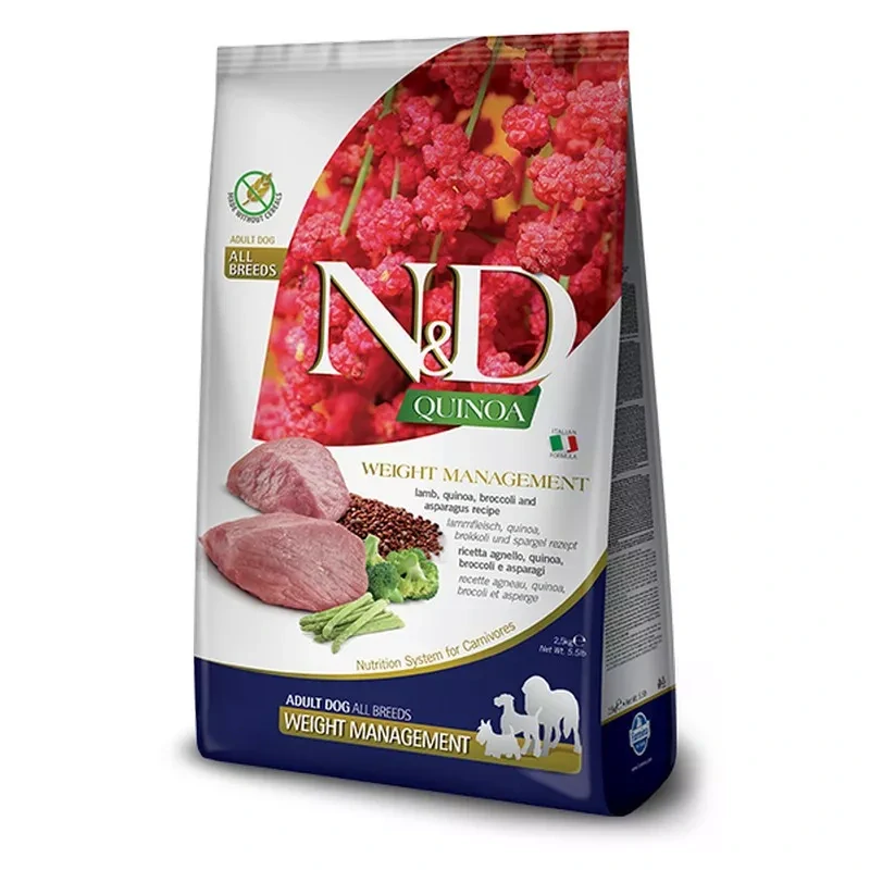 Farmina N&D dog QUINOA (GF) adult medium & maxi, weight managment, lamb & broccoli 2,5 kg