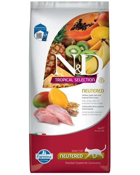 Farmina N&D cat TROPICAL SELECTION (AG) adult neutered, chicken 10 kg