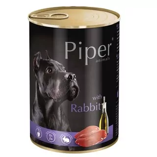 PIPER ADULT 400g konzerva pre dospelých psov - králik
