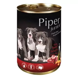PIPER JUNIOR 24x400g hovädzie srdce a mrkva konzerva pre šteniatka
