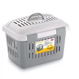 STEFANPLAST Prepravka Midi Gulliver biela/sivá 45x33x33cm