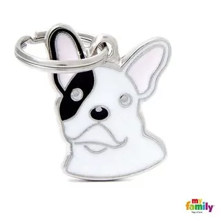 MF WHITE FRENCH BULLDOG 2,7x2,3 cm gravírovateľný prívesok