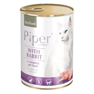 PIPER CAT STERILISED 24x400g králik konzerva pre sterilizované mačky