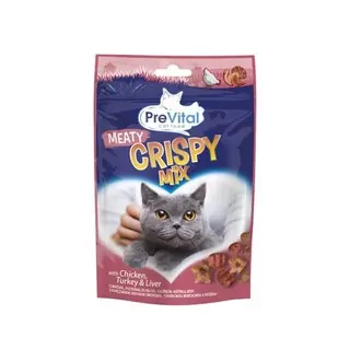 PreVital Snack chrumkavá pochúťka pre mačky s kuracinou-morčacinou-pečeňou 60g