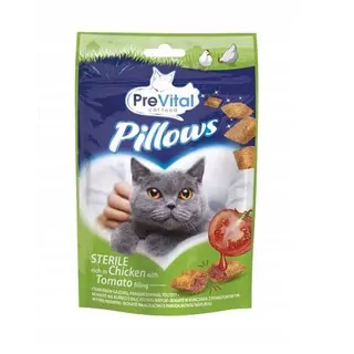 PreVital Snack vankúšiky plnené kuracinou a paradajkou 60g pre mačky