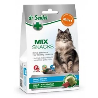 DR. SEIDEL snacks for cats - MIX 2in 1 for fresh breath & malt 60g
