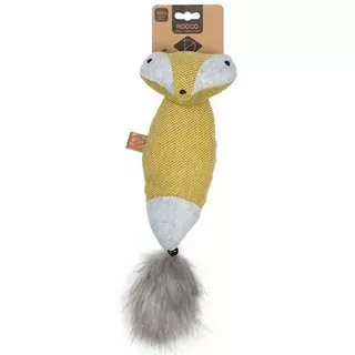 EBI D&D Plyšová líška plnená catnipom -žltá 40x11cm