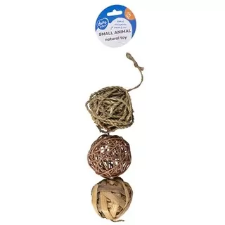 DUVO+ Prírodná závesná hračka pre drobné hlodavce 3ks 7,5cm