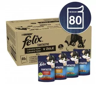 FELIX Fantastic Multipack 80x85g hovädzie,kura,tuniak,treska v želé