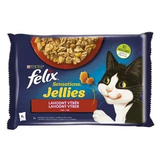 Nestlé FELIX Sensations cat Multipack hovädzie & kura v želé kapsička 4x85 g