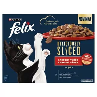 FELIX Deliciously Multipack 12x80g hovädzie/kura/kačica/morka