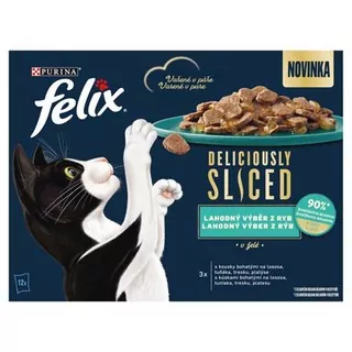 FELIX Deliciously Multipack 12x80g losos/ tuniak/ treska/ platesa