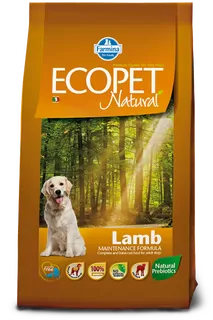 ECOPET NATURAL DOG LAMB MED 12KG GRN
