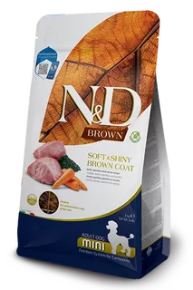 Farmina N&D dog BROWN (GF) adult mini, spirulina & carrot, lamb 2 kg